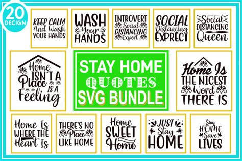 Stay Home Quotes Designs Bundle Graphic By Dream Graphic · Creative Fabrica