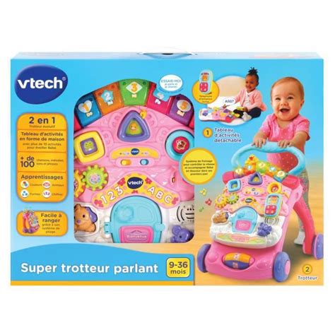 Trotteur Parlant En Vtech Super Trotteur Rose Pour B B De