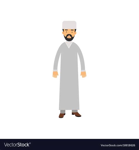 Muslim Imam Character Religion Representative Vector Image