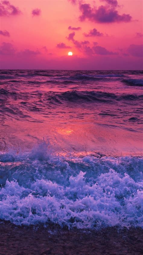Purple Seascape Wallpaper Backiee