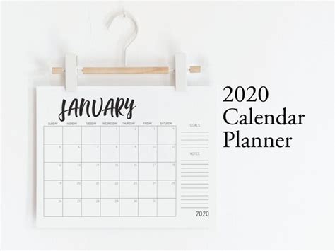 2020 Calendar Printable Planner Printable Desk Calendar Etsy