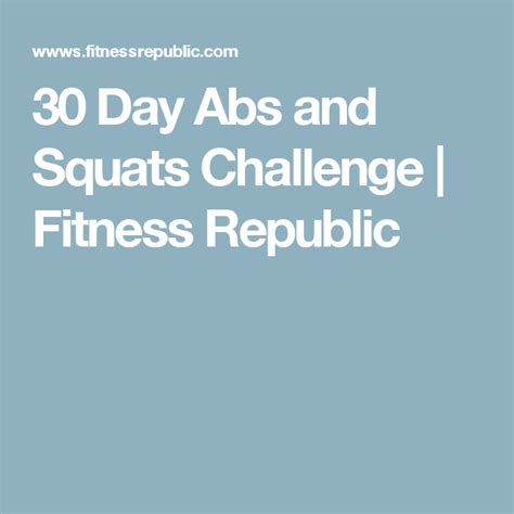 30 Day Abs And Squats Challenge Squat And Ab Challenge Squat
