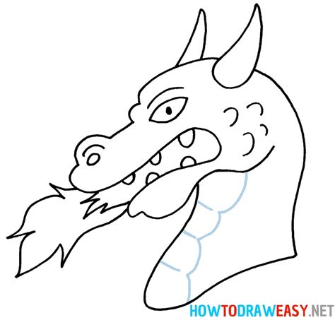 How To Draw A Dragon Head Draw For Kids