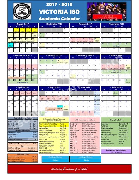 2017 2018 School Calendars Victoria Independent School District