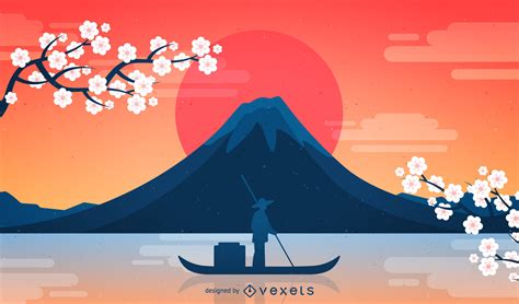 Follow the vibe and change your wallpaper every day! Japan Fuji Background - Vector Download