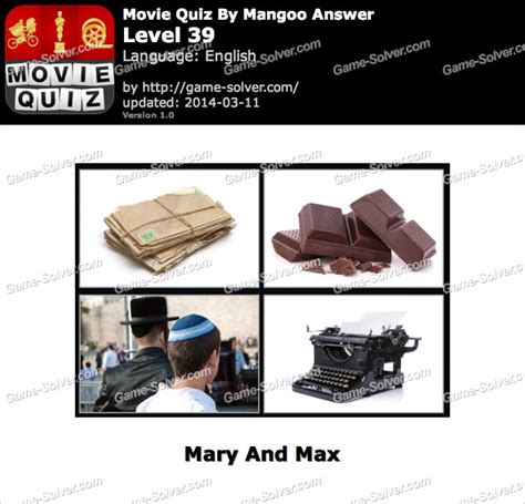 Movie Quiz Mangoo Level 39 Game Solver