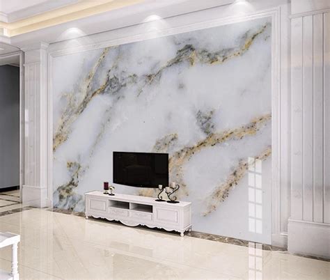 Modern White Marble Wallpaper 3d Wall Mural For Tv