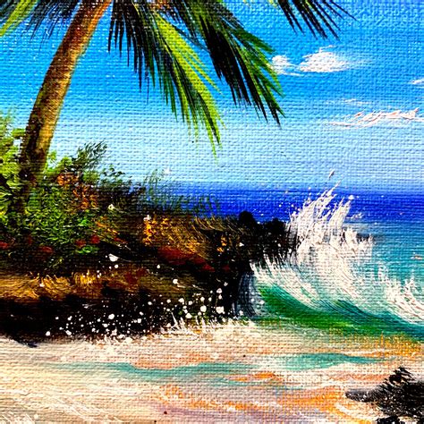 Hawaii Painting Tropical Seascape Original Oil Painting Etsy