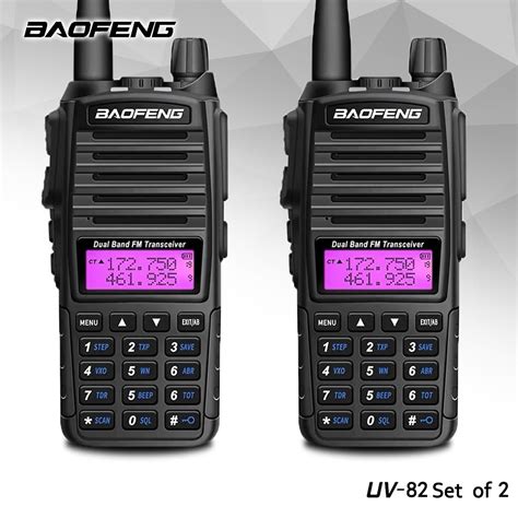 Baofeng Uv 82 Dual Band Vhfuhf Two Way Radio Black Of Set Of 2 Shopee