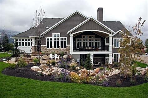 Lake cabin plans walkout basement house via. Landscaping Patio Backyard Walkout Basement Ideas New Lake ...