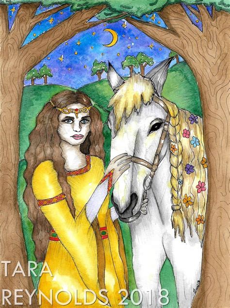 Rhiannon Art Prayer Card Goddess Art Print Pagan Art Celtic Etsy