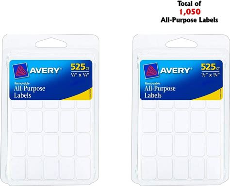 Avery All Purpose Labels 1 X 275 Inches White Pack Of