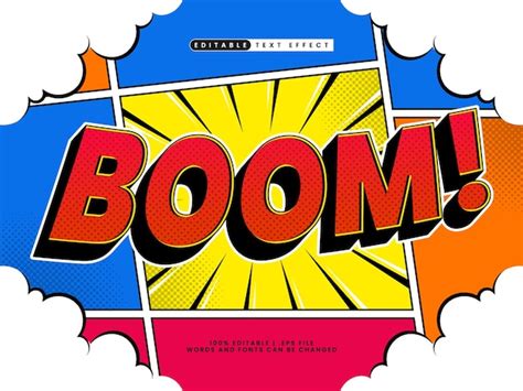 Premium Vector Comic Editable Text Effect Boom