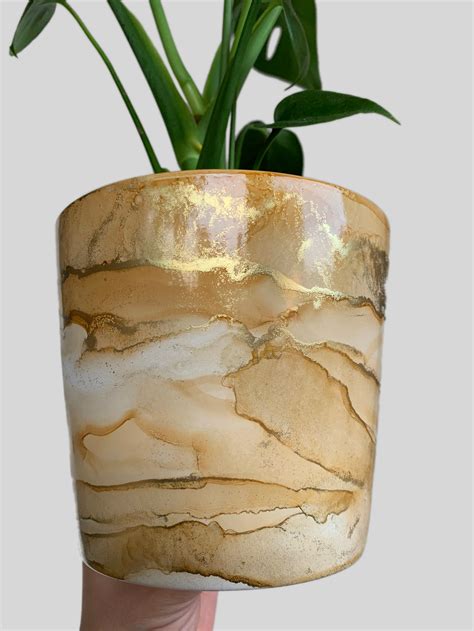 Hand Painted Plant Pot With Drainage Hole Terracotta Pot Etsy Uk