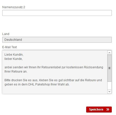 Bitte drucken sie diese aus.** bitte verpacken sie den/die artikel und legen sie den rücksendeschein* dem paket bei. DHL Retoure: E-Mail Text lässt sich nicht ändern ...