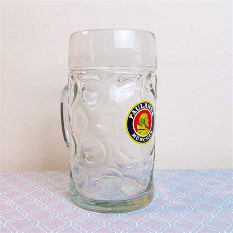 Clear Glass Beer Mug Paulaner Munchen Rastal Glassware Etsy