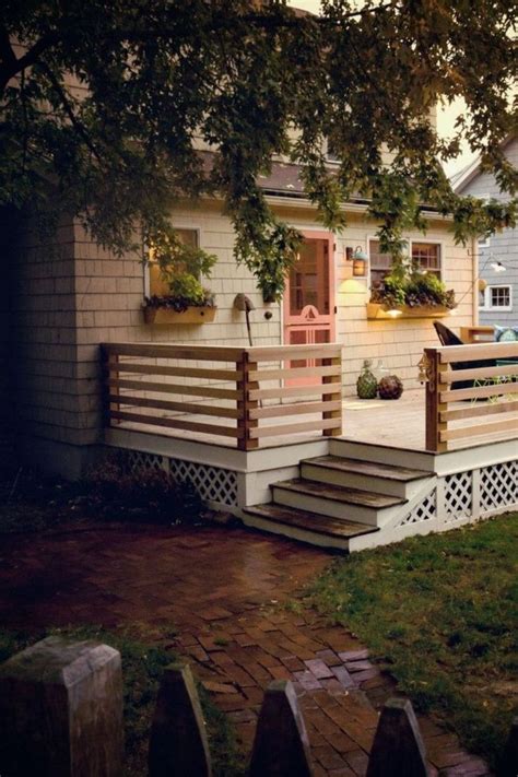 Cool small front porch design ideas 07 | Deck railing design, Small