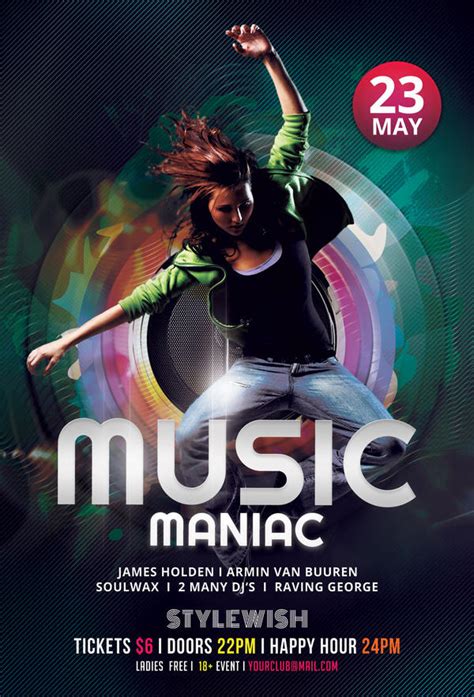 Music Maniac Flyer By Stylewish On Deviantart