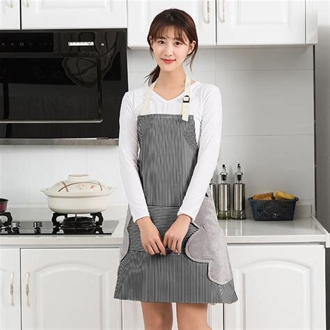 Japanese Style Simple Apron Kitchen Hand Wiping Household Apron Waterproof And Oil Proof Hand