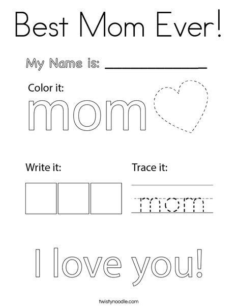 Best Mom Ever Coloring Page Mothers Day Coloring Pages Mother S Day