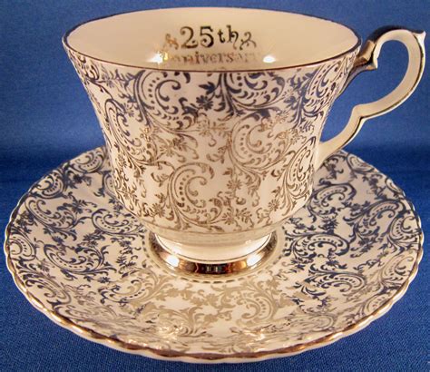 Royal Windsor Bone China Teacup Saucer Silver Etsy Canada Vintage English China
