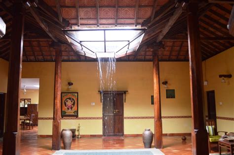 Courtyard Drizzle in 2020 | Chettinad house, Village house design
