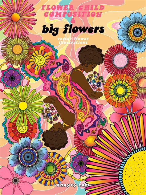 Flower Child 70s Psychedelic Design Illustration On Behance