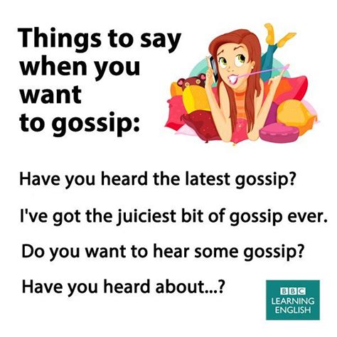 Things To Say When You Want To Gossip More English Teaching Materials