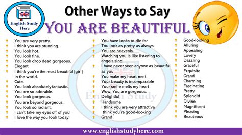 Other Ways To Say You Are Beautiful In English English Study Here