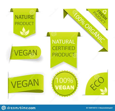 Healthy Nature Organic Vegan Emblem Fresh Nutrition Tag Logo Labels