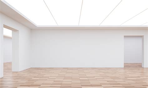 Empty White Room Modern Space Interior 3d Rendering Image Stock Photo