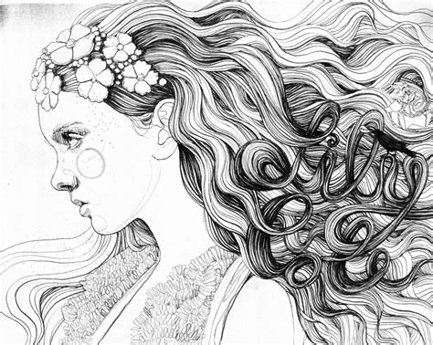 silke werzinger colagene creative clinic illustration girl ink illustrations crayon female