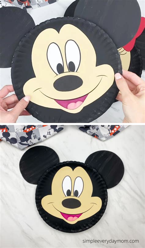 Minnie Mickey Mouse Paper Plate Craft Free Template Artofit