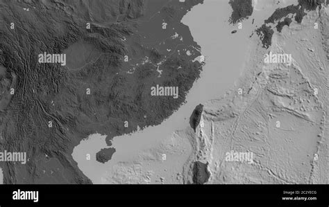 Bilevel Map Of The Area Around The Yangtze Tectonic Plate 3d Rendering