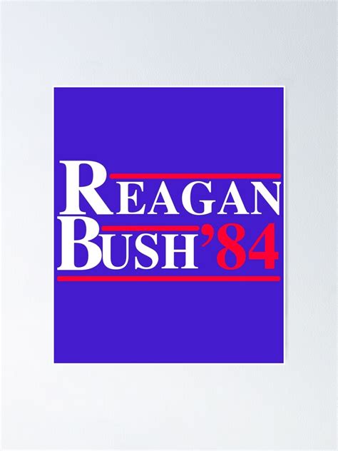 Reagan Bush Retro Logo Red White Blue Election Ronald George