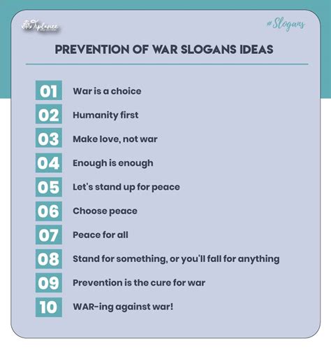 115 Unique Slogans On Prevention Of War Ideas And Taglines
