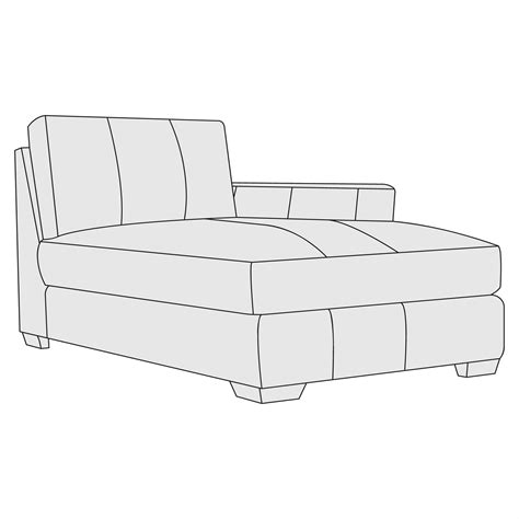 Dawkins Leather Right Arm Chaise