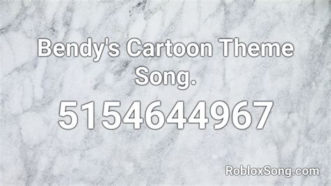 Take a sneak peak at the movies coming out this week (8/12) mondays at the movies: Bendy's Cartoon Theme Song. Roblox ID - Roblox music codes