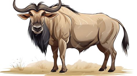 Premium Photo Cute Wildebeest Cartoon Isolated On White Background