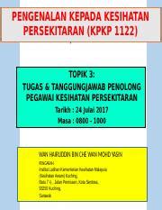 Faktor yang luas dan menyeluruh ½. Tugas Penolong Pegawai Kesihatan Persekitaran Di Majlis ...