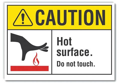 Reflective Sheeting Adhesive Sign Mounting Hot Surface Caution