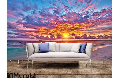 Sunset Over Ocean Wall Mural Lieux à Visiter Decoration Et Lieux