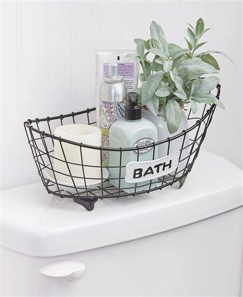 The good news is that small bathroom storage ideas do exist. Bathroom Storage Basket Metal Bathtub Shaped Country ...