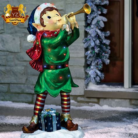 Cute Ornaments Fiberglass Elf For Christmas Sculpture China Elf Statue And Indoor Sculpture Price