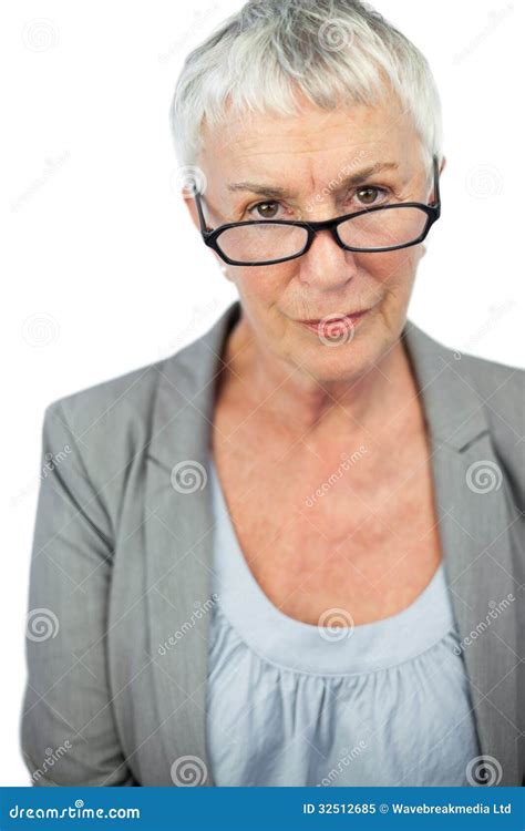 Mature Woman Wearing Glasses Stock Image Image Of Looking Stylish