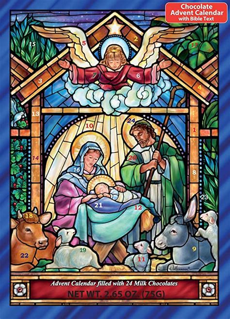 Stained Glass Nativity Chocolate Advent Calendar Countdown