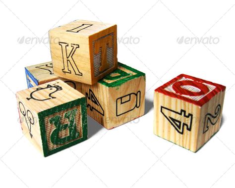 Wooden Alphabet Letter Blocks By Designscout Graphicriver