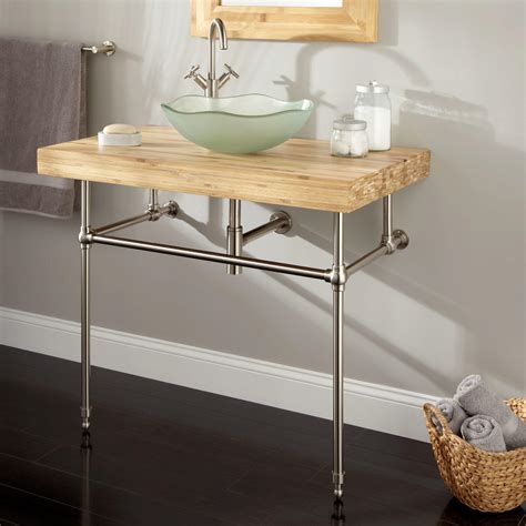 What are the shipping options for bathroom vanities? 28" Moraga Bamboo Vanity Console - Bathroom