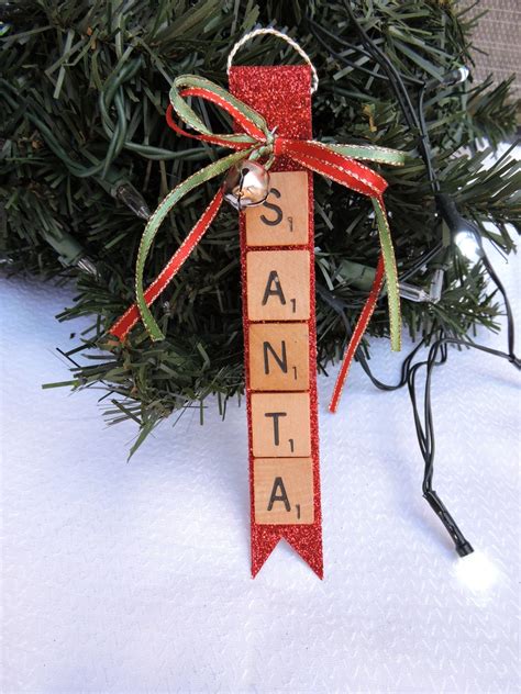Santa Scrabble Tile Ornament Christmas Tree Ornament Santa Etsy