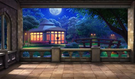 Anime Living Room Background Night With Tv Background Commission For